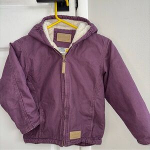 CE Schmidt Youth S 6-8 Purple Barn Chore Sherpa Lined Hooded Zip up Coat